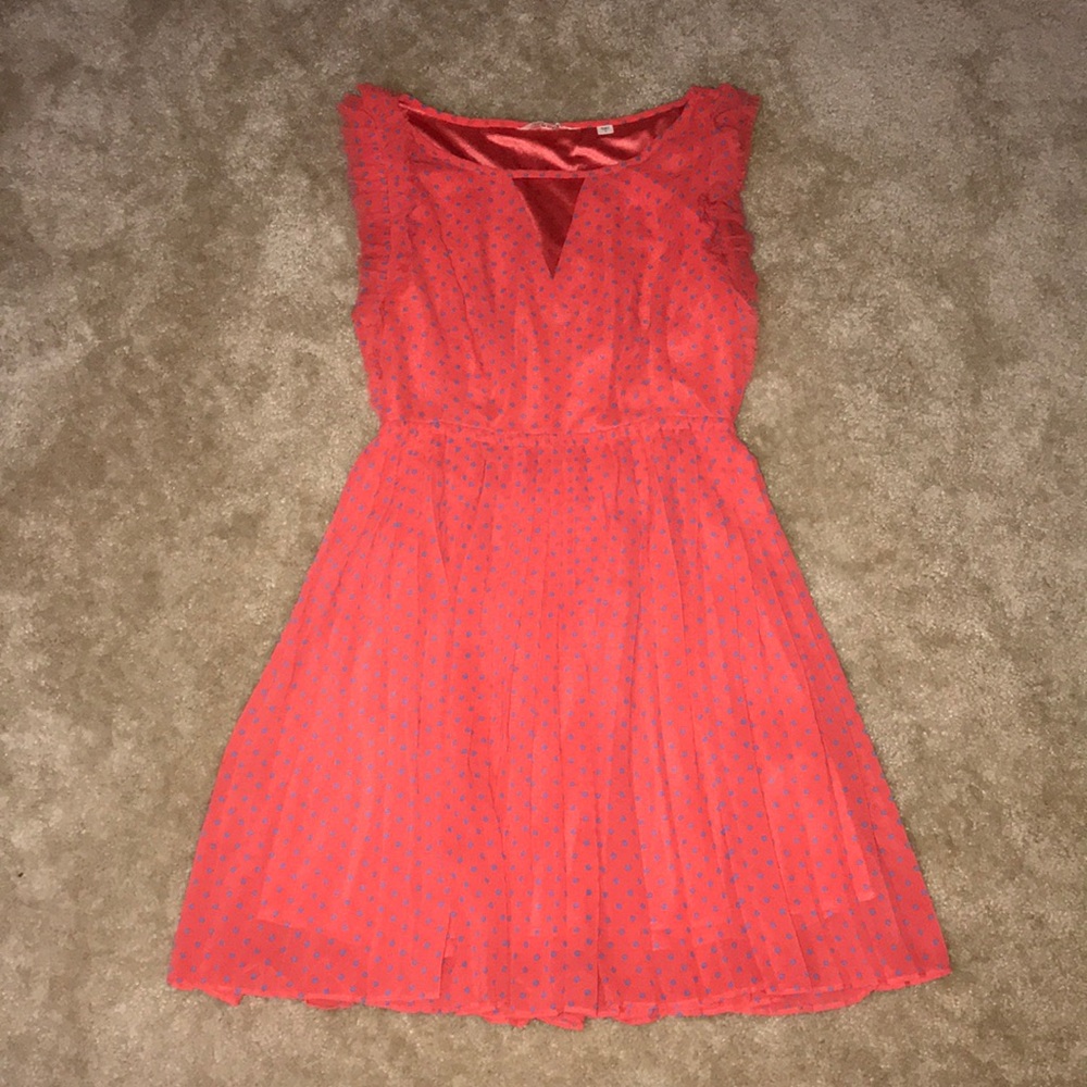 Coral Polka Dot Dress